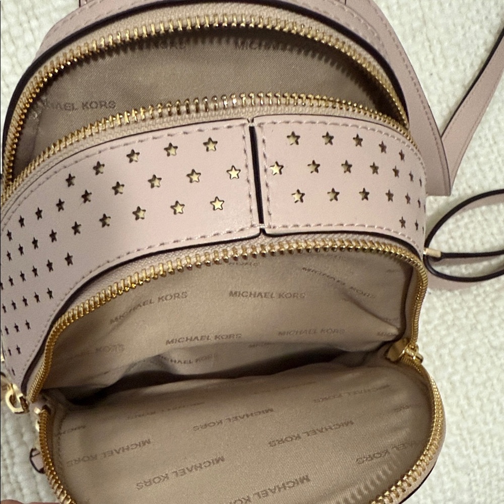 Michael Kors Blush Star-Patterned Mini Backpack - Picture 9 of 10